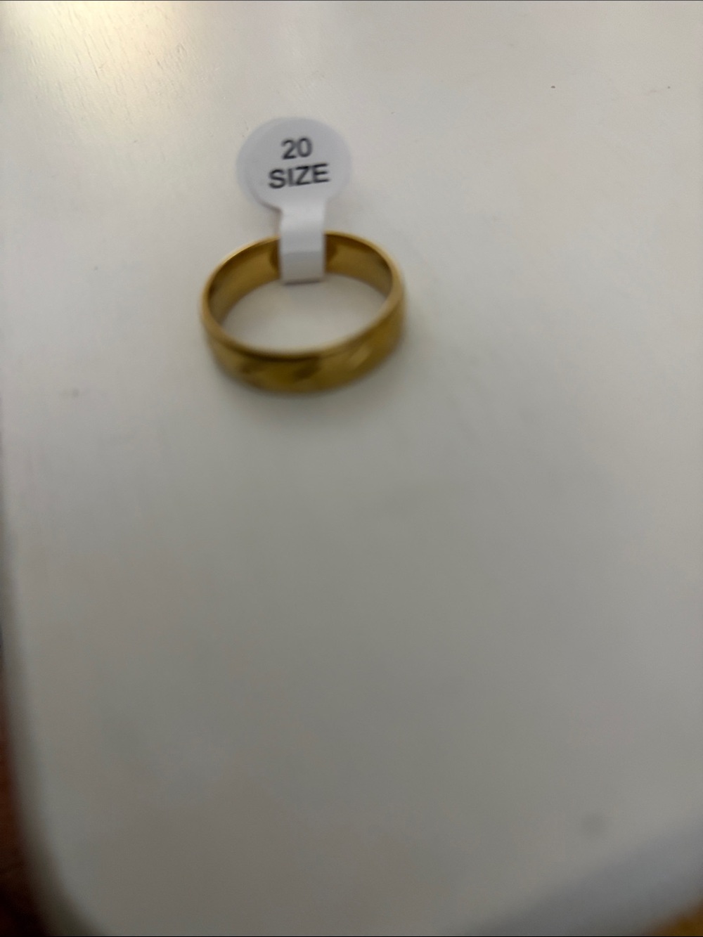 Gold Tone Band Ring Size 20